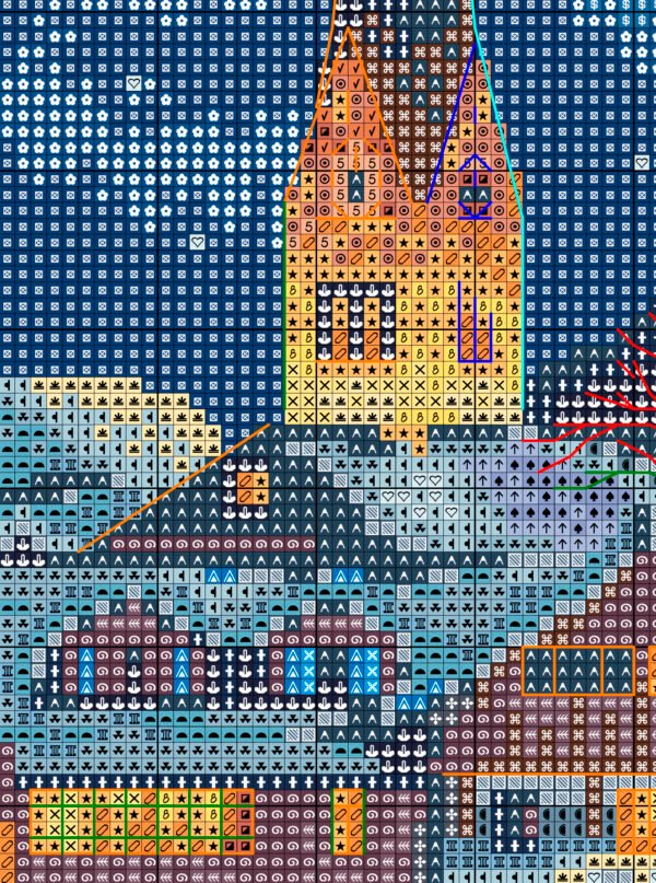 Color chart for Hallstatt cross stitch pattern