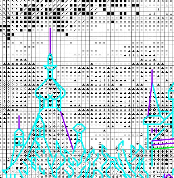 - Budapest architecture embroidery chart