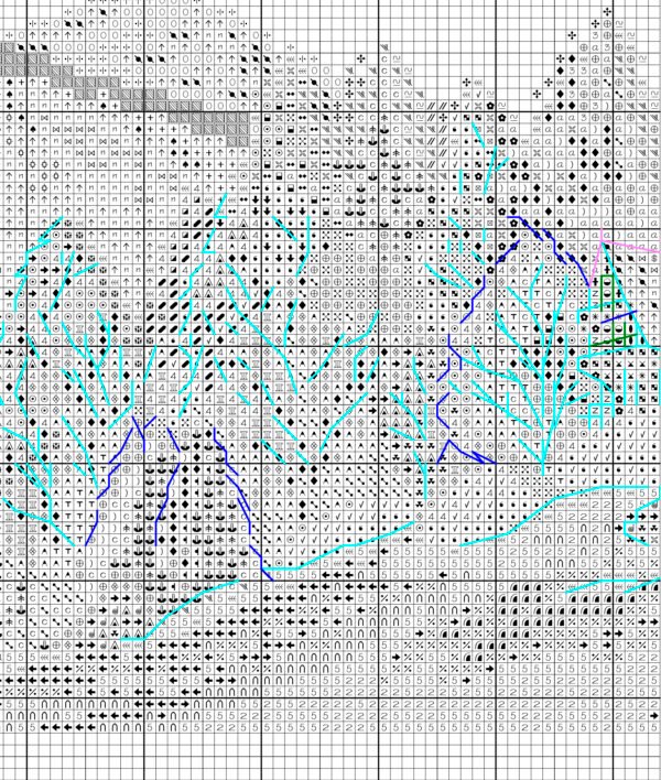 Sinaia castle cross stitch chart