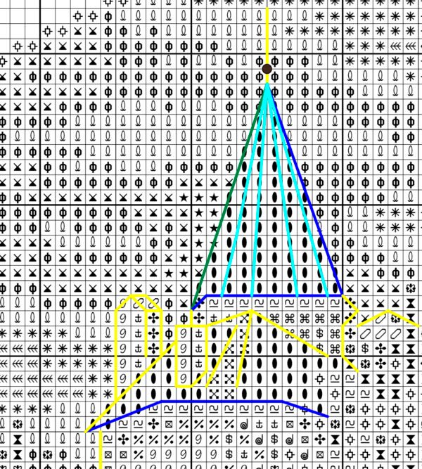 Без имени-2 Dracula’s Castle cross stitch chart PDF preview with clear symbols and DMC color key