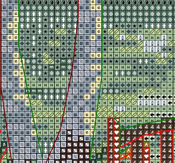Без имени-2 Summertime Lake Landscape Cross Stitch Pattern – Forest Trees and Bench Embroidery, PDF Digital Download