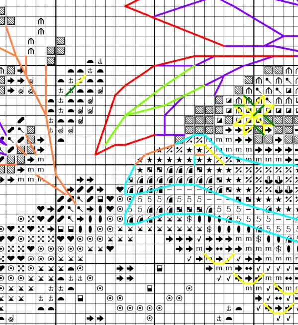 Black and white chart for Fairy cross stitch pattern