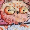 finished embroidery of autumn owls famile cross stitch design