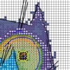 fragment chart of rainbow cats cross stitch design