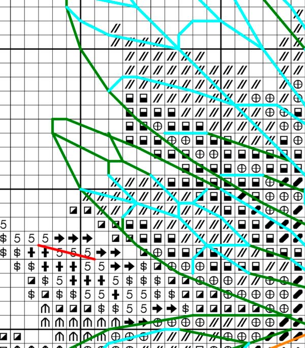 Black and white chart for Fairy cross stitch pattern
