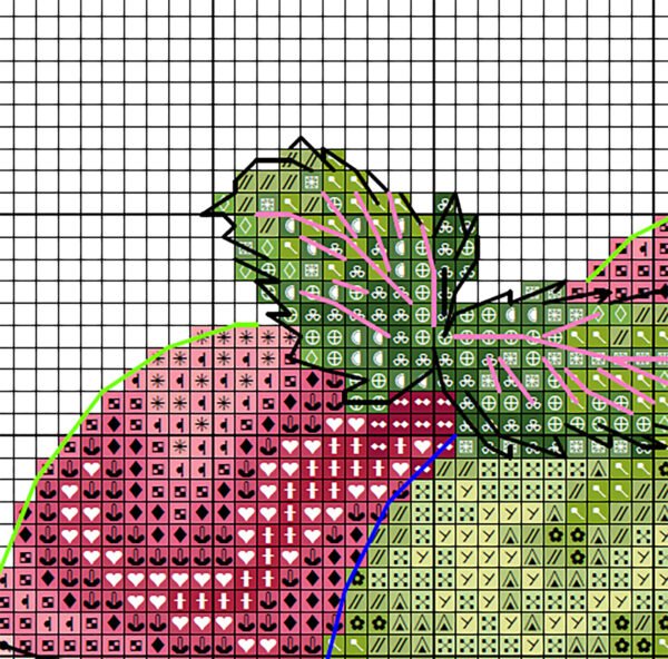 Без имени-4 close‑up of watermelon ice cream and cupcake embroidery stitches