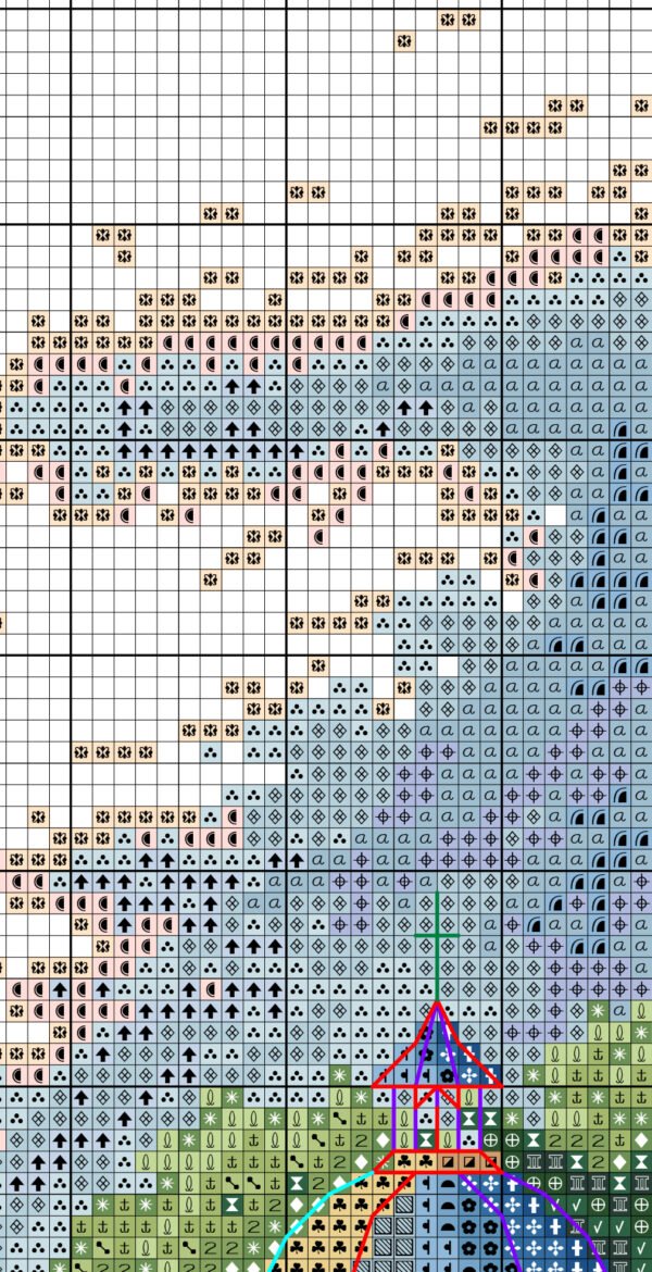Color chart for Salzburg cross stitch pattern