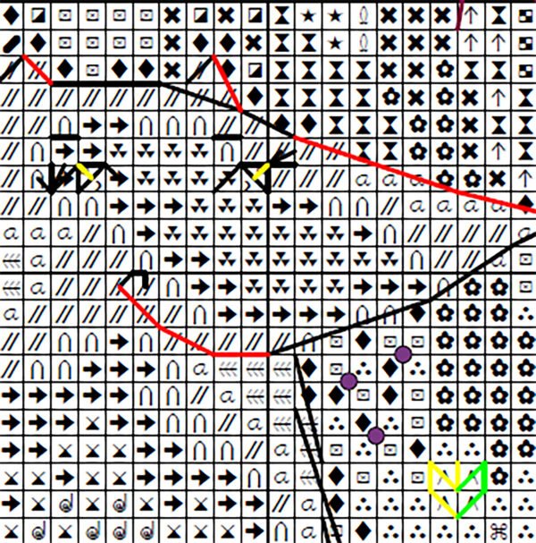 Без имени-5 - close‑up of summer fox cross stitch chart with clear symbol s