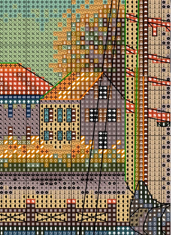 Holland Harbour Cross Stitch Pattern PDF – Nautical Fall European City Landscape Embroidery, Travel Art, Digital Download