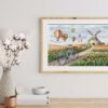 горизонтал хлопок стена ваза holland windmill cross stitch pattern framed