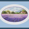 подпись Framed Lavender landscape cross stitch