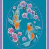подпись1 Koi Fish cross stitch pattern preview with Japanese floral design