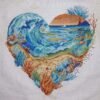 Sea Walk Cross Stitch Pattern PDF – Seascape Heart Design, Nautical Beach View Embroidery, Ocean Wave and Lighthouse Needlepoint Chart