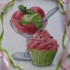 фото 198 Watermelon Ice Cream Cross Stitch Pattern PDF – Raspberry Cupcake Embroidery, Cute Dessert Needlepoint Chart, Instant Download