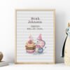 Framed baby elephant 1st birthday cross stitch featuring wildlife‑themed details for nursery décor