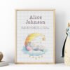 164 Baby Elephant Birth Announcement Cross Stitch Pattern PDF Custom Name Date Stats for Newborn Nursery Embroidery