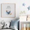 178 Framed Baby Aquarius cross stitch birth announcement with pastel colors and personalized baby details.