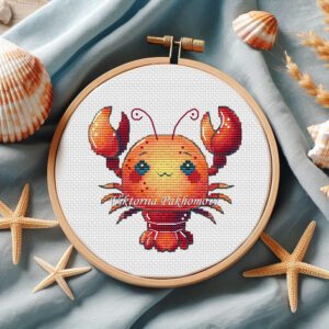 Baby Lobster Cross Stitch Pattern PDF
