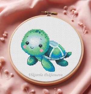 Baby Turtle Cross Stitch Pattern PDF
