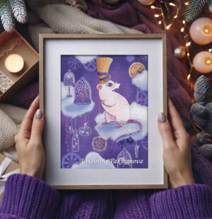 Steampunk Rat Cross Stitch Pattern PDF