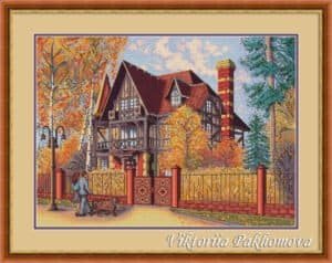 Autumn Cottage Cross Stitch Pattern PDF