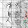 Close‑up of baby fairy cross stitch chart with floral details and editable newborn stats